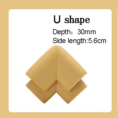 Wood U shape 4 шт./партия, детский силиконовый стол, угол стола, край, накладка на углы, безопасная защита для детей, защита от детей - Цвет: Wood U shape