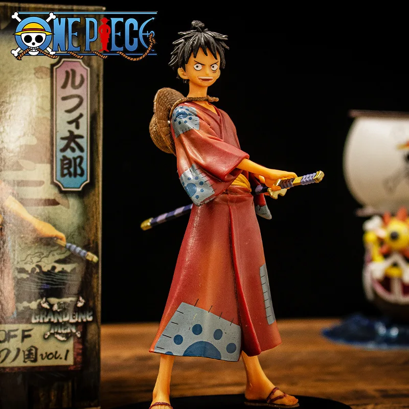 

HOT Anime One Piece The Grandline Men Luffy Roronoa Zoro Vinsmoke Sanji Trafalgar Nami Chopper Brook Of Wano Country Figure
