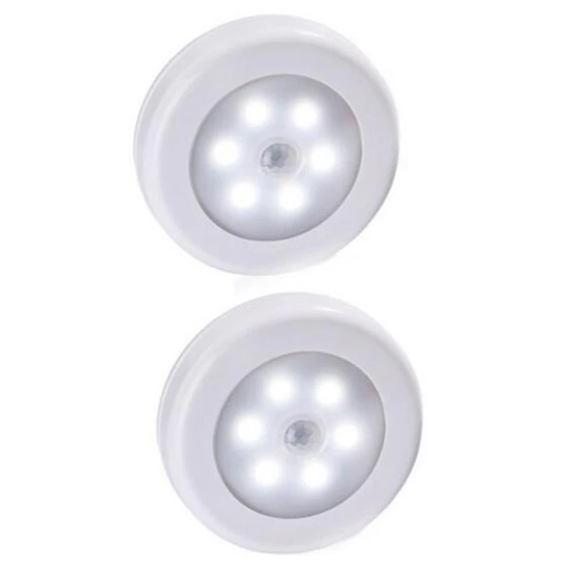 2 шт. инфракрасный Pir датчик движения 6 Led ночник беспроводной детектор света