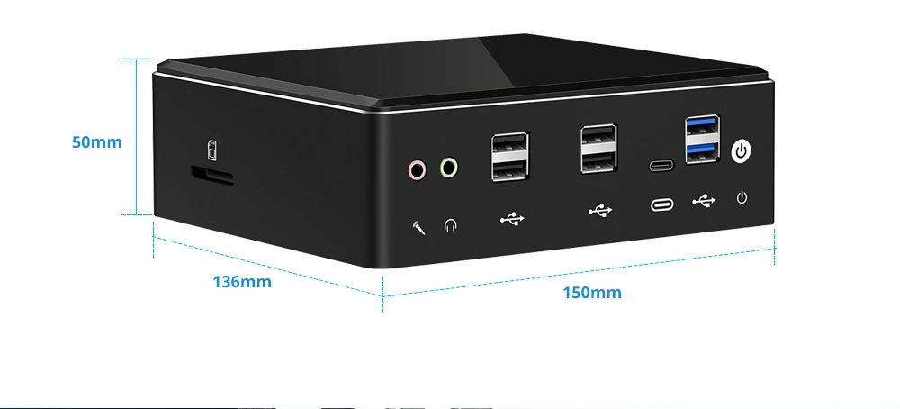 Мини ПК Intel Core i5 8250U i7 7500U компьютер Windows10 2* DDR4 M.2 SSD 8* USB HDMI DP type-C 2* LAN WiFi 4K HTPC микро Настольный NUC