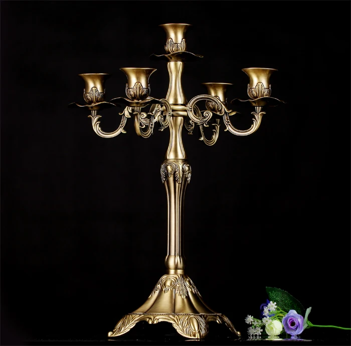 

European Retro Candle Holders Metal Gold Hotel Wedding Romantic Supplies Ornaments Gifts Chandelier Bougeoir Home Decor BE50CD