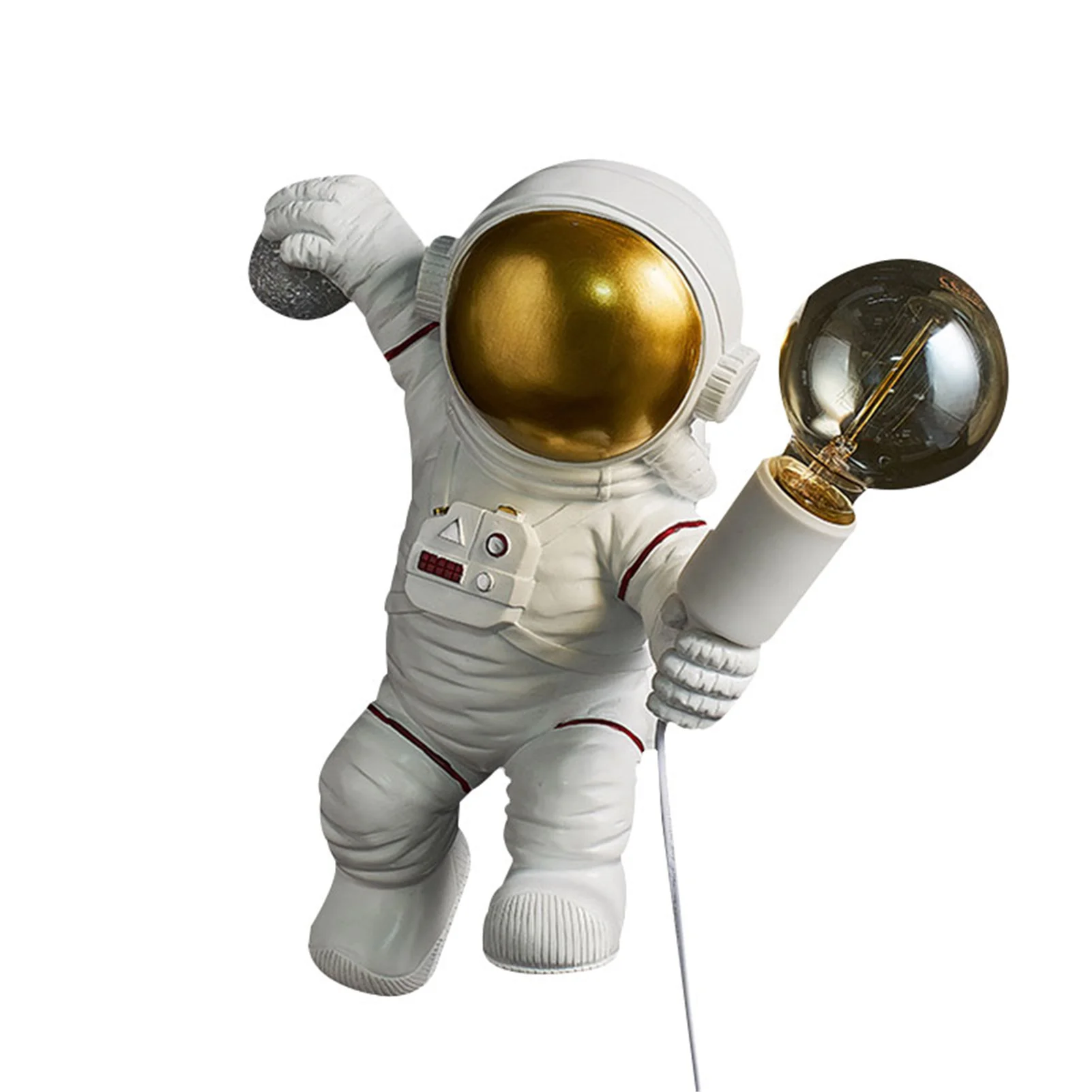 

Astronaut in Space Moon Resin Decoration Figurine Home Desktop Decor for Birthday Party Living Room Bedroom Ornament PR