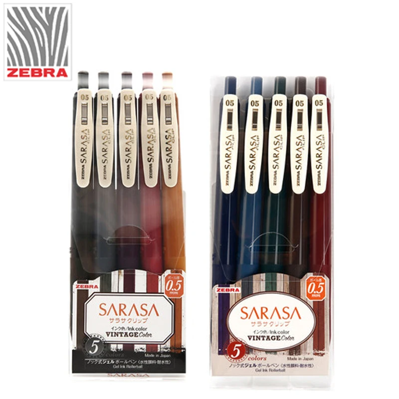 Япония ZEBRA SARASA JJ15 Ретро гелевая ручка 5 цветов комплект Пресс водный | Гелевые ручки -4000548355011
