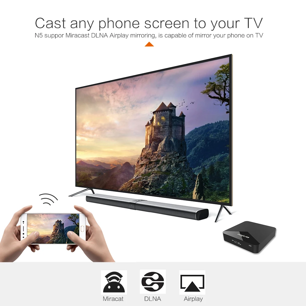 Magicsee N5 android 7,1 smart tv box Amlogic S905X четырехъядерный 2 ГБ 16 ГБ android box 2,4G+ 5G Wifi BT4.1 телеприставка 4k медиаплеер