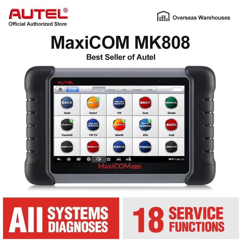 Autel MaxiCOM MK808 OBD2 сканер профессиональные автомобильные инструменты полная система
