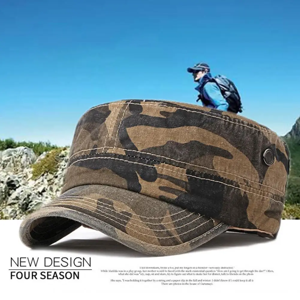 

Men's Mountaineering Peak Caps Breathable Sun Visor Hat Camouflage Adjustable Flat Hats Sunscreen Baseball Hat For Outdoor Sport