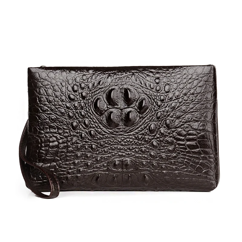 

Vegan Leather men Clutch Bags Crocodile long wallets wristlets for man Bags Purse Business Male Clutches bags Male Handy Bag