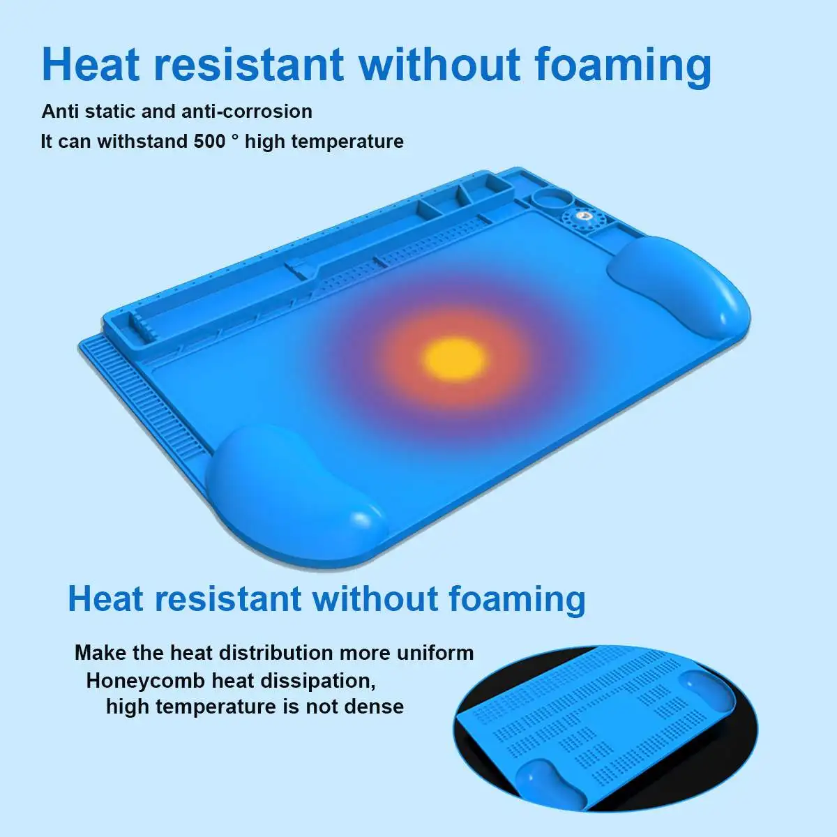

Large 45x30cm Heat-Resistant Soldering Mat Multifunction Repair Silicone Work Mat Electronics Computer Phone DIY Welding Tool