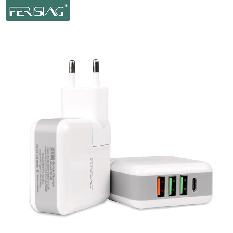 Зарядное устройство FERISING 25W Быстрый QC3.0 Quick Charge 3 0 usb зарядное адаптер Портативный