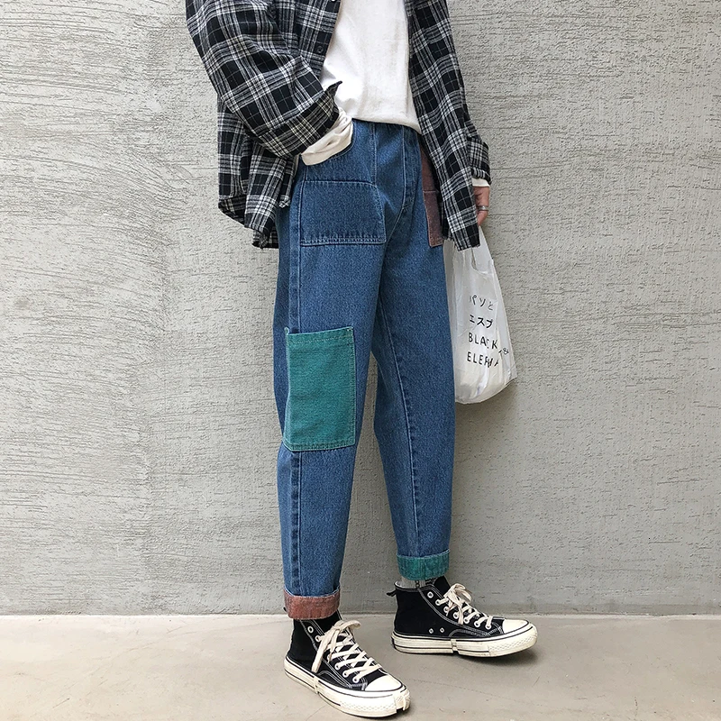 Мужские брюки с широкими штанинами 2019 повседневные мешковатые модные