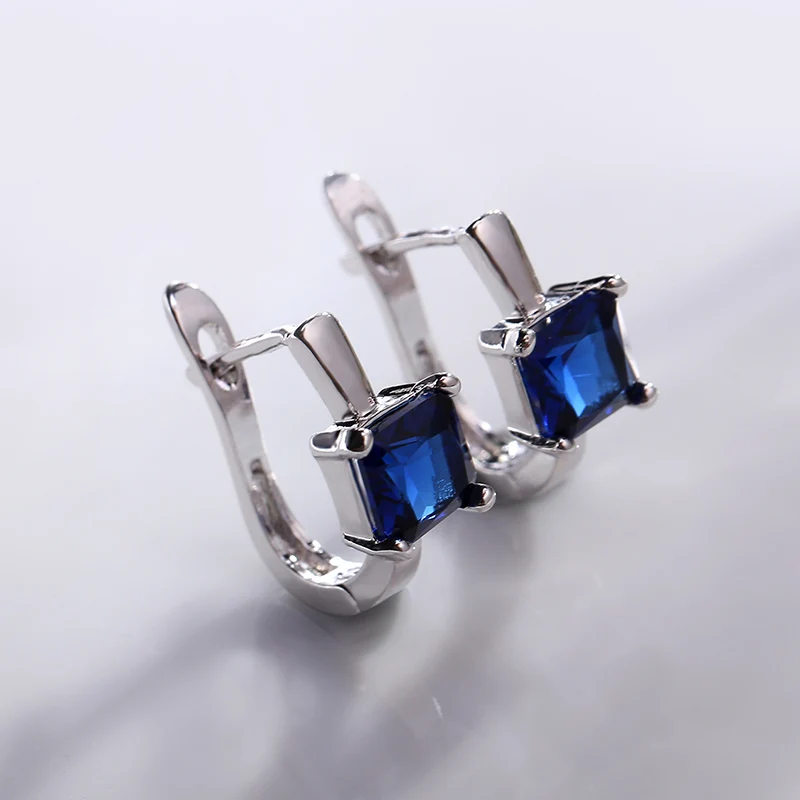 Platinum gold black MAIKALE, квадратные серьги-гвоздики, AAA кубический цирконий, покрытые золотом и серебром, гипоаллергенные корейские серьги для женщин, отправка друзьям - Окраска металла: Platinum gold black