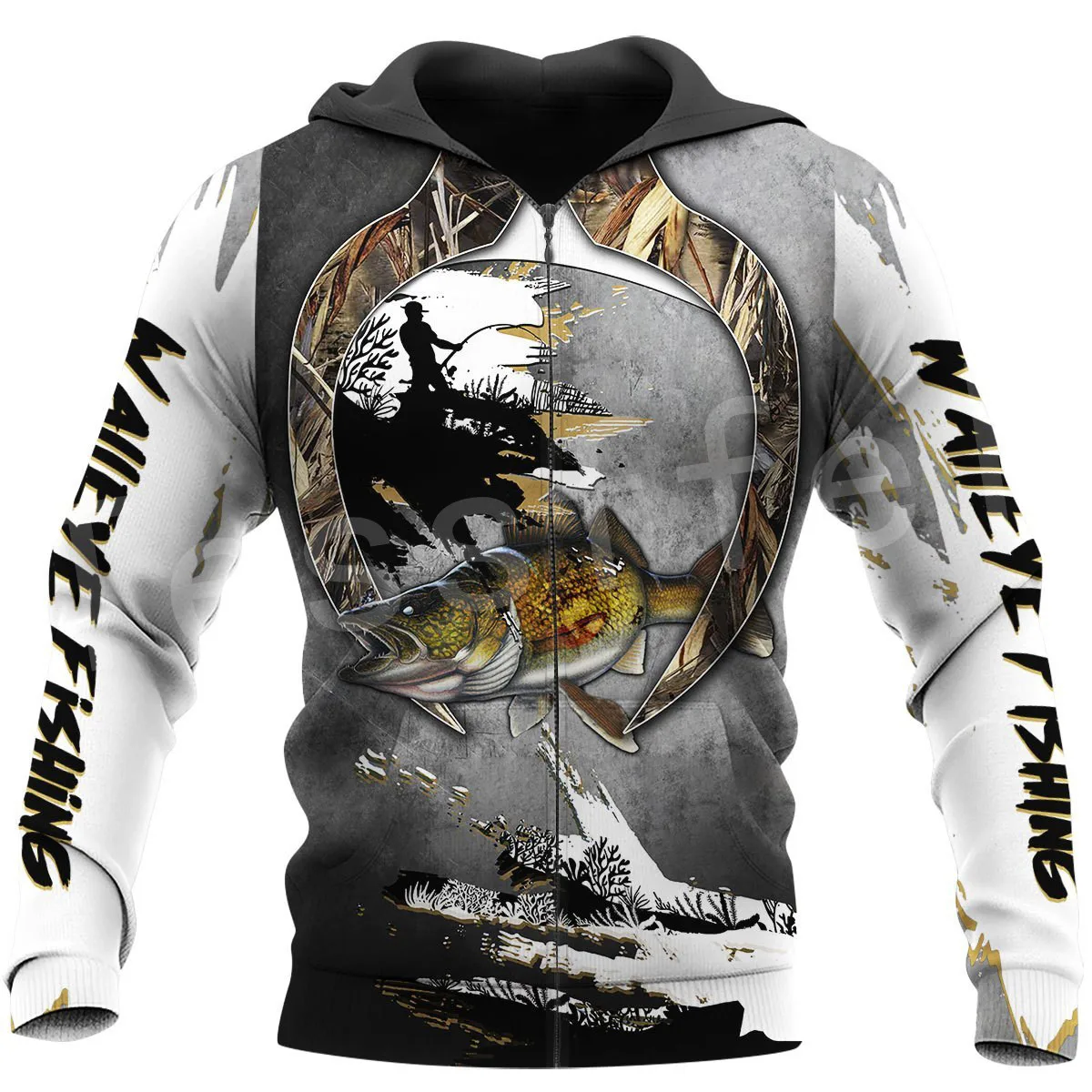 

Tessffel Animal Bass Walleye Fishing Art Hunting Camo Fisher Pullover Streetwear Zippr Hoodies 3DPrint Casual Funny Men/Women N8