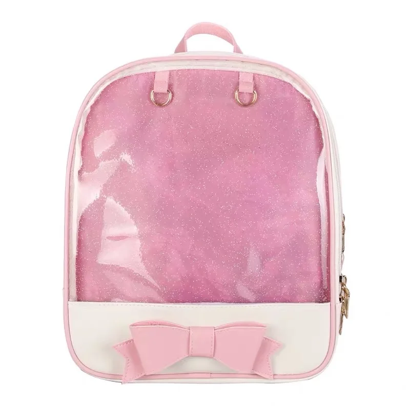 Women Harajuku Bow-knot Bags Mini Backpack Clear Transparent Backpacks School Bags for Teenager Girls Designer Ita Bag