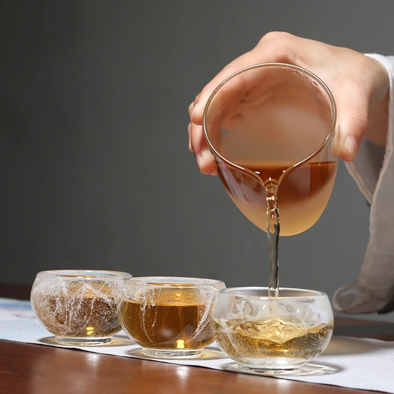 Прозрачная стеклянная чайная чашка 45 мл чернила фарфоровая мастер кунг фу