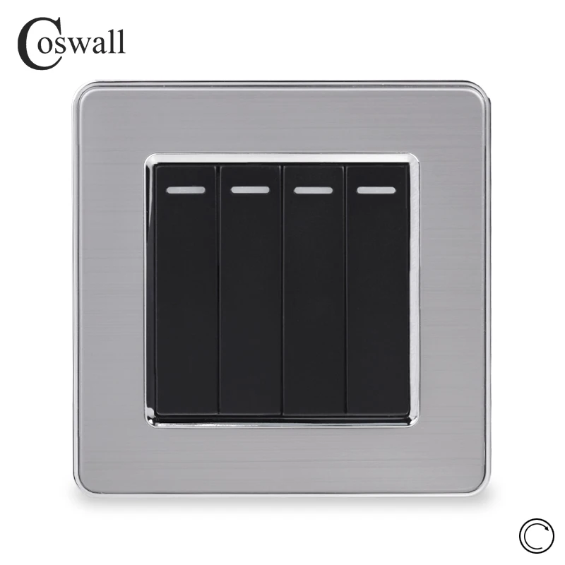 Панель из нержавеющей стали Coswall 4-позиционный 1-позиционный Переключатель сброса