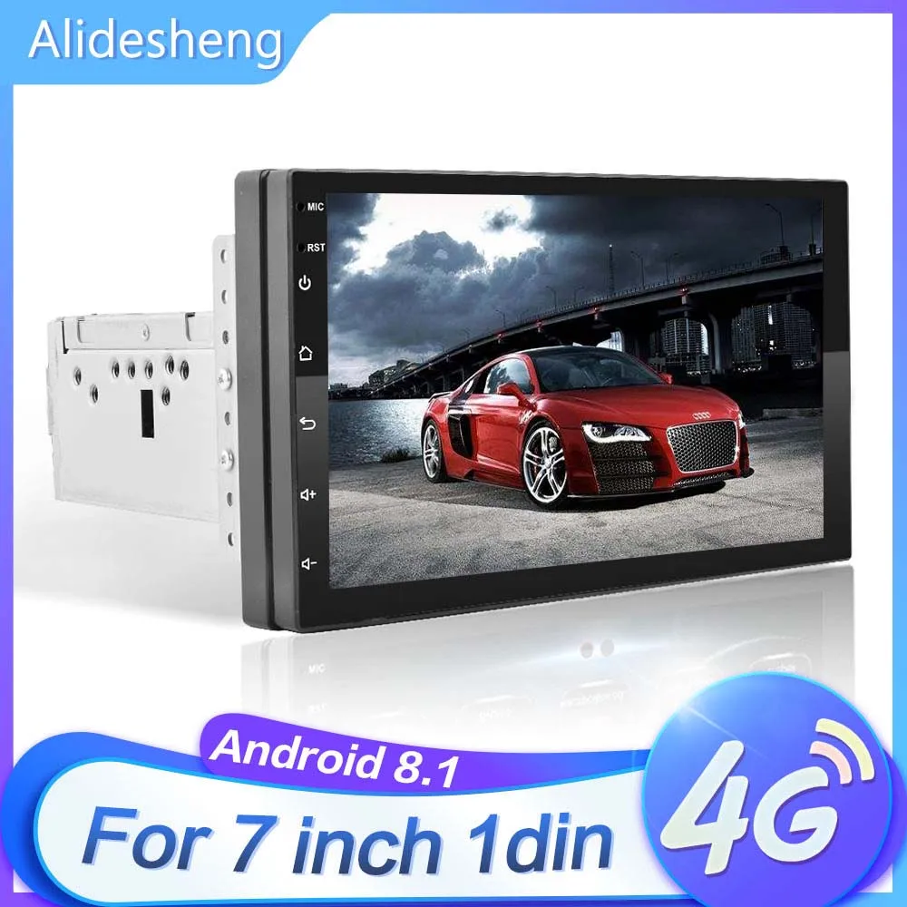 1 DIN автомобильное радио 2G RAM Android 8 WiFi Bluetooth MP5 1080P четырехъядерный GPS навигация 1din