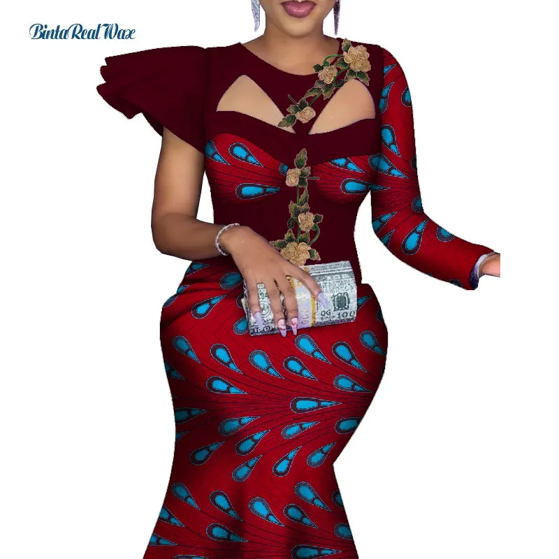 

New Fashion Boutique Women Clothing 2020 Vestidos Bazin Riche African Wedding /Party Ankara Dresses African Women Clothing WY191