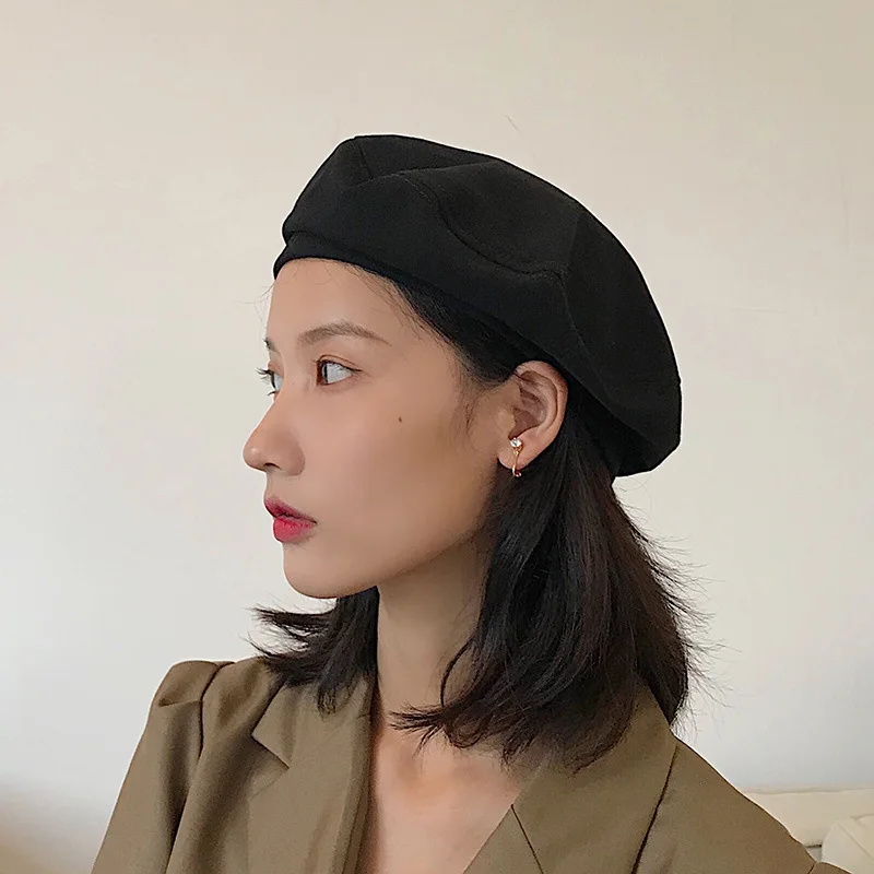 

Retro British Artist Women Beret Hat Cotton Breathable Octagonal Flat Top Cap Autumn Spring Beanies Solid Color Korean Gorras