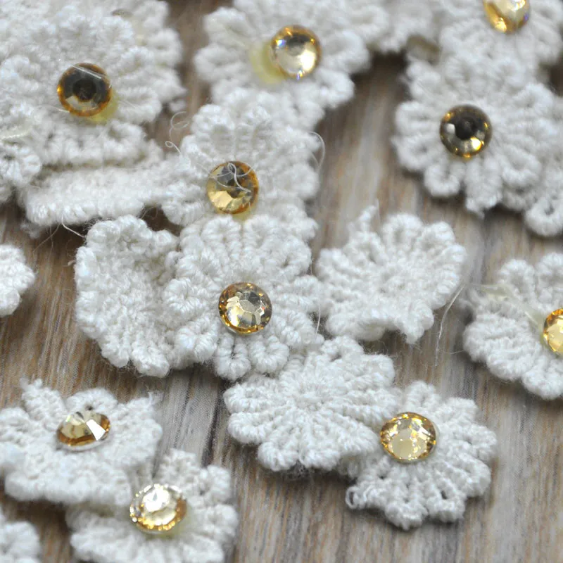 20 шт. ленты цветок Стразы шитье Аппликации Ремесло Свадебный декор A306 | Дом и сад