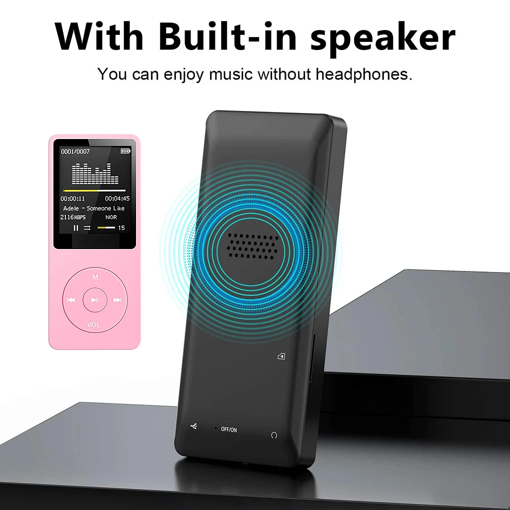 MP3-плеер 1 8 дюймовый ЖК-экран FM MP3 WAV Радио Видео Hifi плеер для игр фильмы
