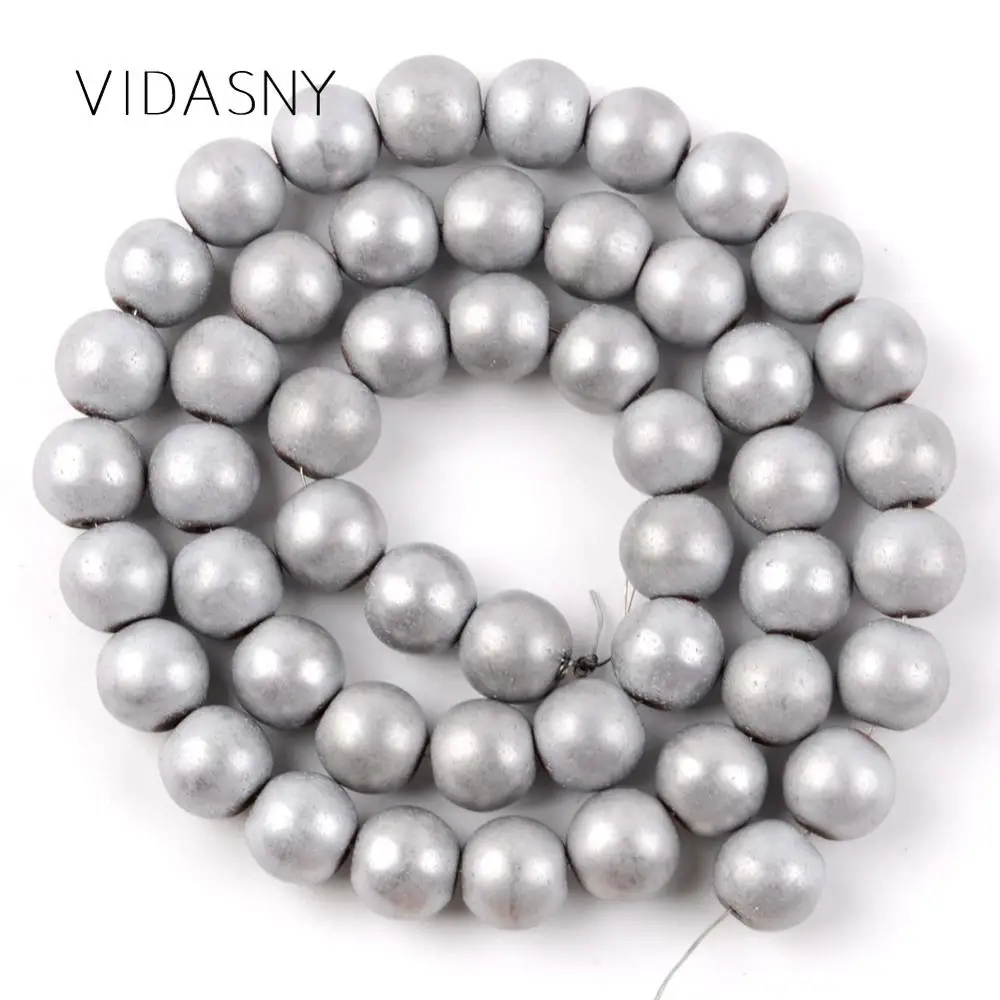 

Dull Polished Silver Plated Hematite Natural Mineral Gem Round Stone Beads For Jewelry Making 2-10mm Spacer Beads Diy Bracelet