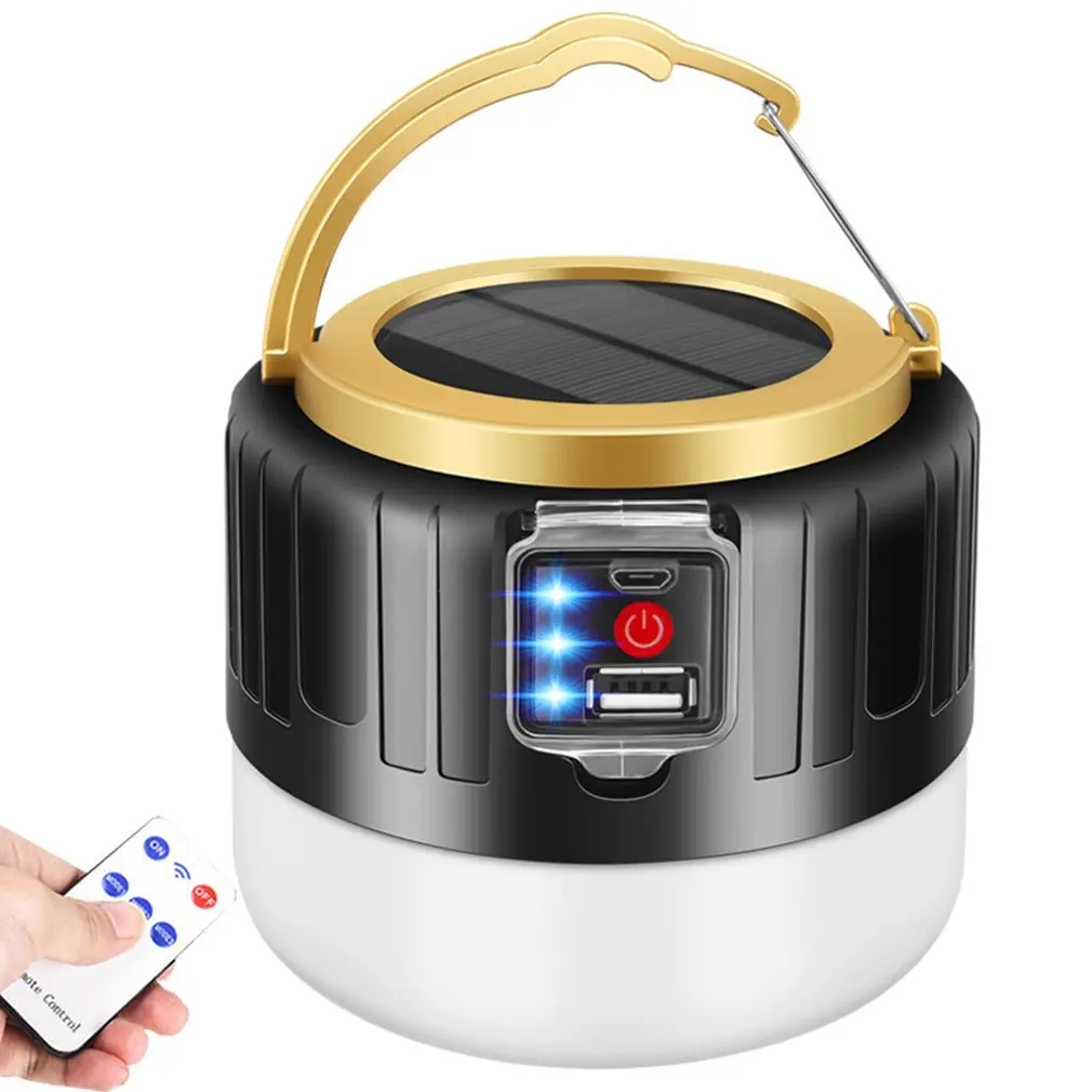

Solar Remote Control Light LED Emergency Bulb Light USB Rechargeable Night Market Stall Light Mobile Camping Tent Light