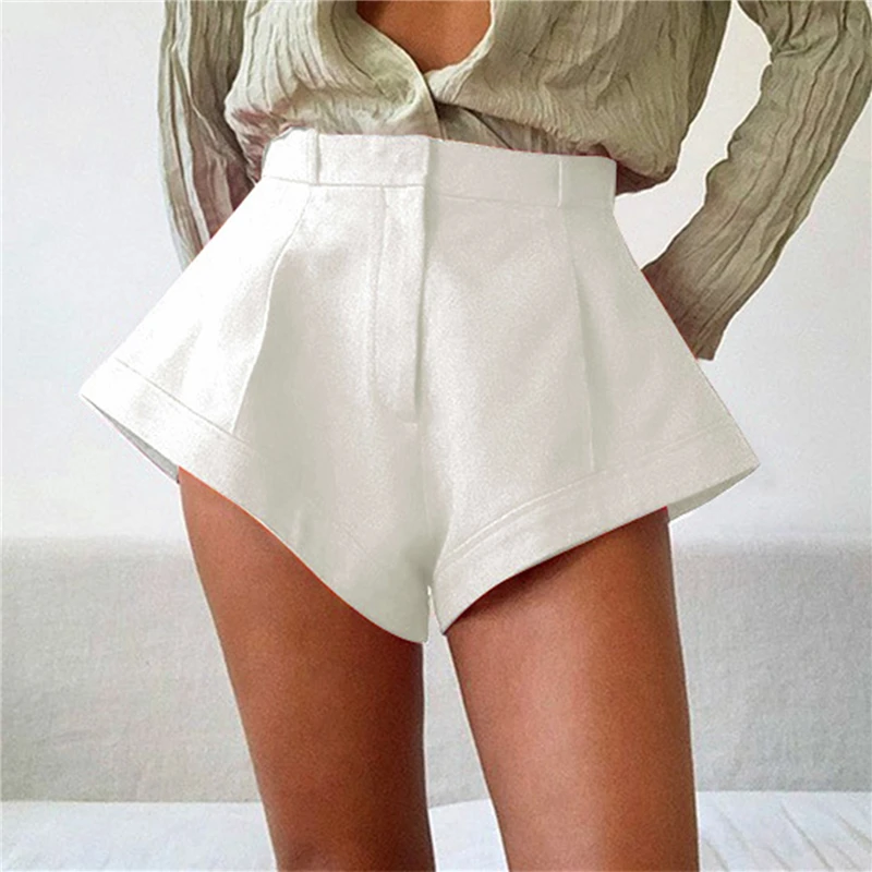 

All-match Women Shorts Wide Leg Short Sexy Leather Shorts Autumn Winter New Ladies Wide Leg Shorts Sexy High Waist Street Short