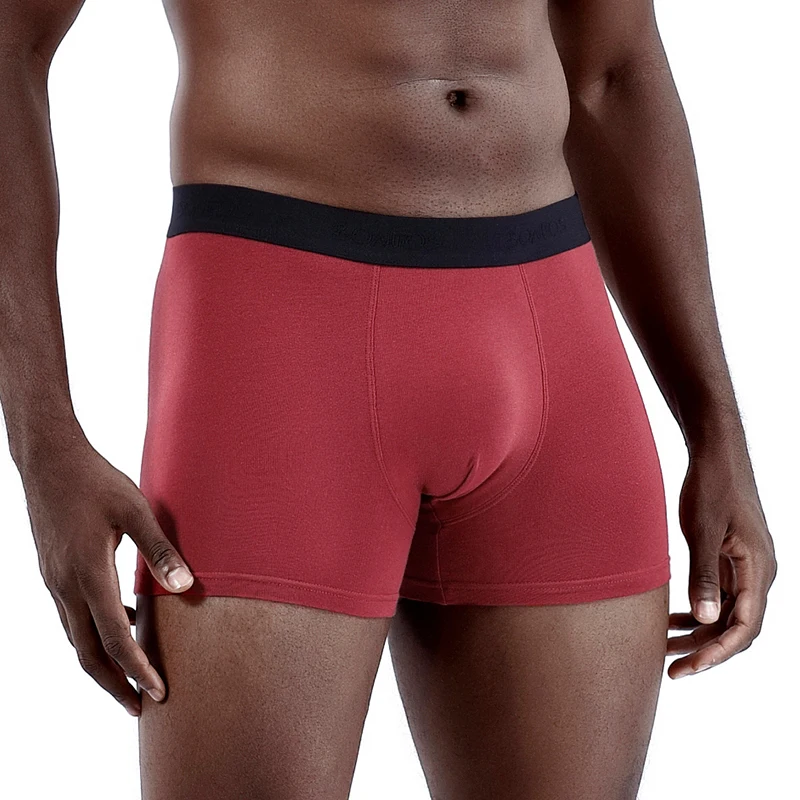 Трусы боксеры мужские однотонные хлопковые шорты пикантное нижнее белье для