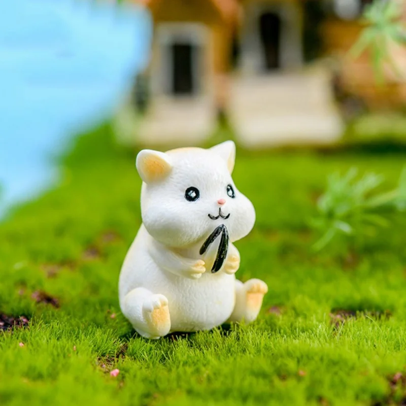 Ремесла милый хомяк смолы пейзаж Фея новый год небольшой орнамент садовый Декор