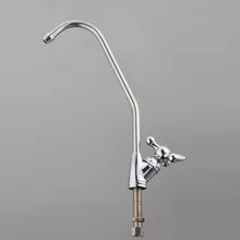 AUGIENB 1/4" Ceramic Core Gooseneck Water Purifier Faucet Reverse Osmosis RO Drinking Water Filter Faucet Parts Chrome Plating