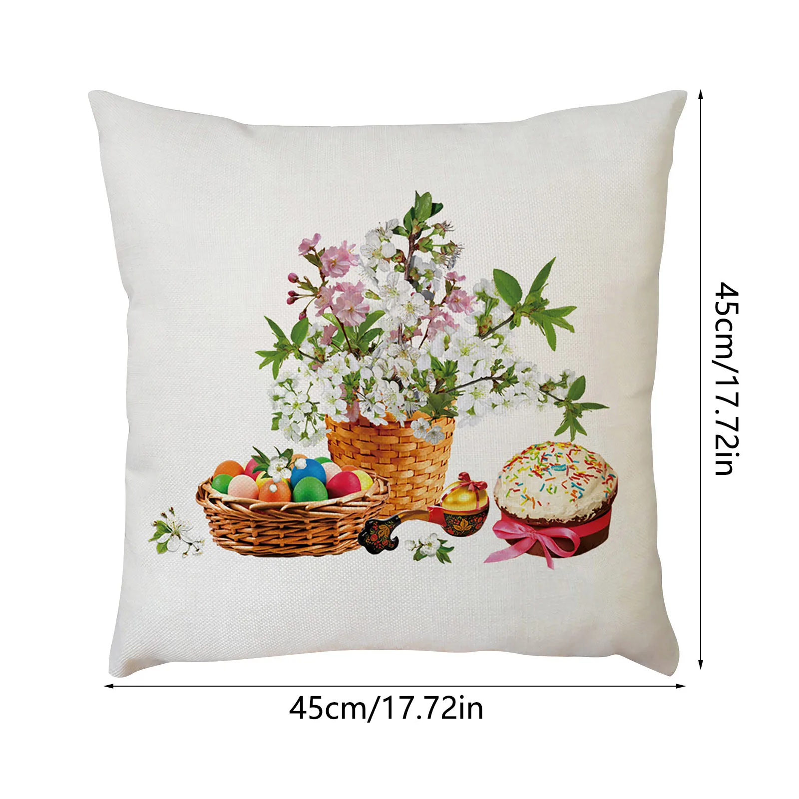 

45cm Happy Easter Pillowcase Easter Decorations For Home Party Sofa Rabbit Bunny Eggs Polyester Pillow Cover Supplies Wholesale