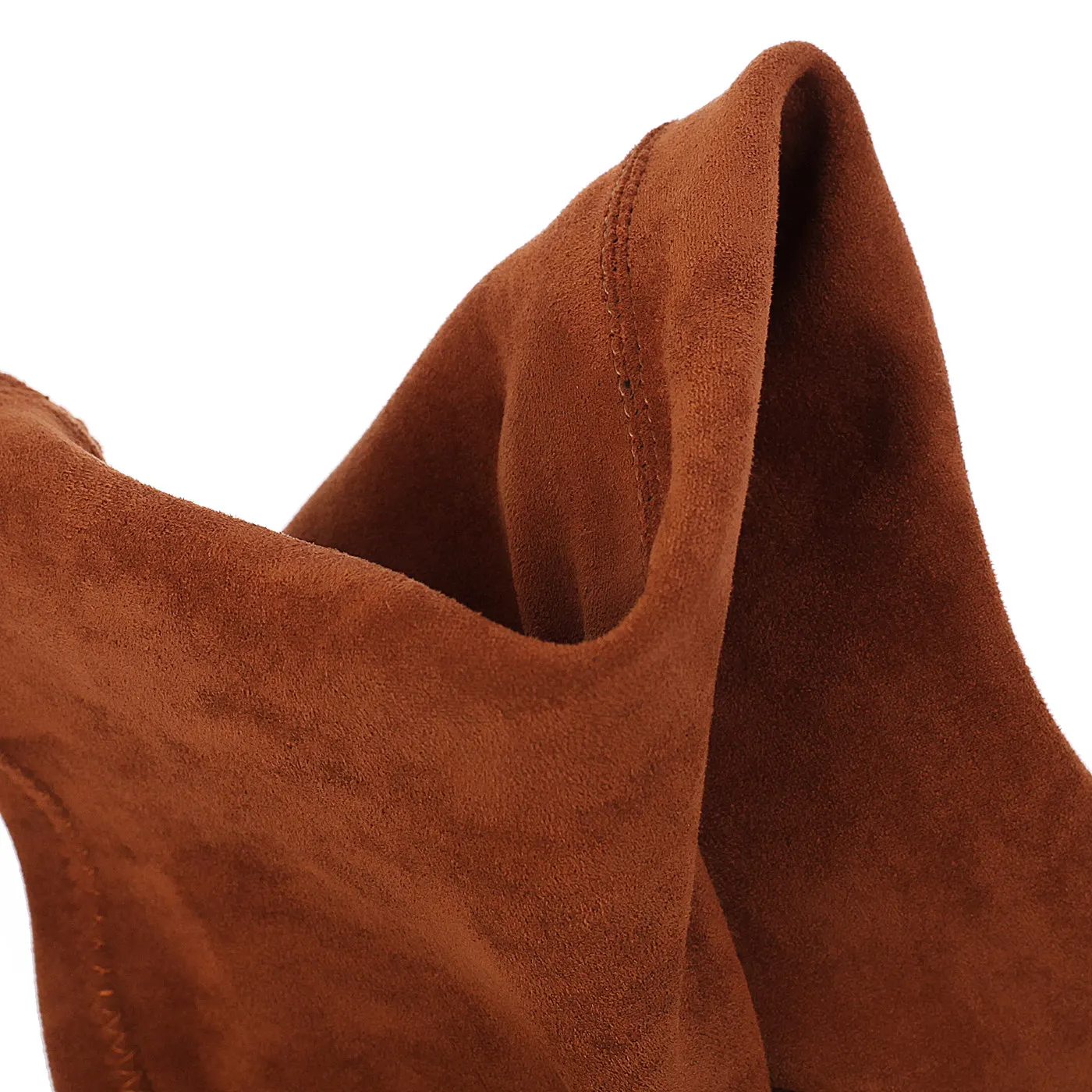 

ENMAYER 2019 Luxury Shoes Women Designers Stretch Fabric Over-the-Knee Women Boots Faux Suede Slim Boots Slip-On Size 34-43