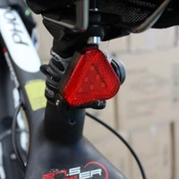 led bicycle triangular rear light waterproof mountain bike taillight usb charging triple flash backpack helmet safety warn lamp