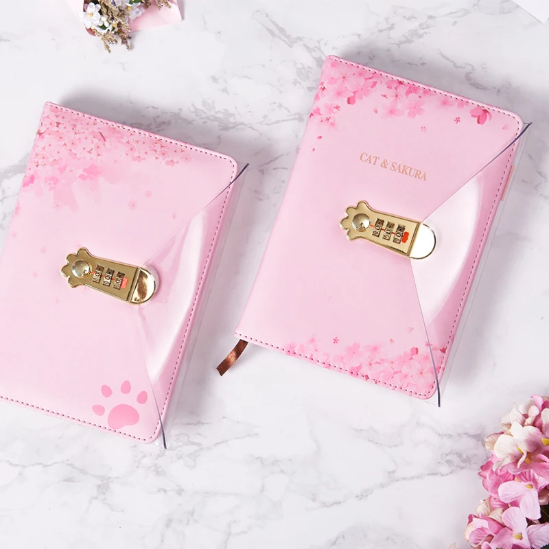 A5 Agenda планировщик расписаний Органайзер креативный Kawaii блокнот с кодовым замком с замком девушка Дневник Блокнот пули журнал