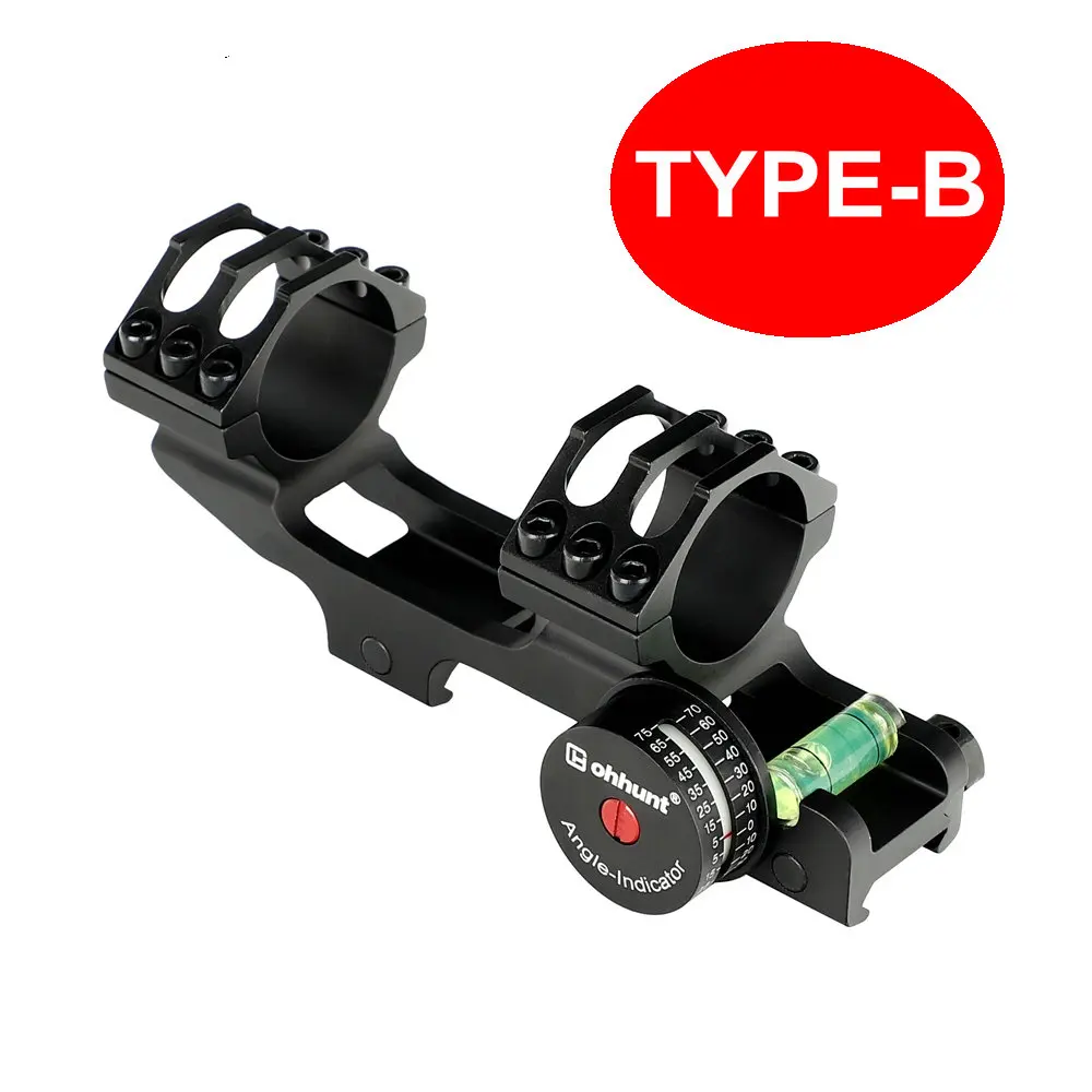25.4mm 30mm Picatinny 20 MOA Scope Mount Extended Tactical Rings with Angle Cosine Indicator Kit Bubb Level Mount Sope Rings
