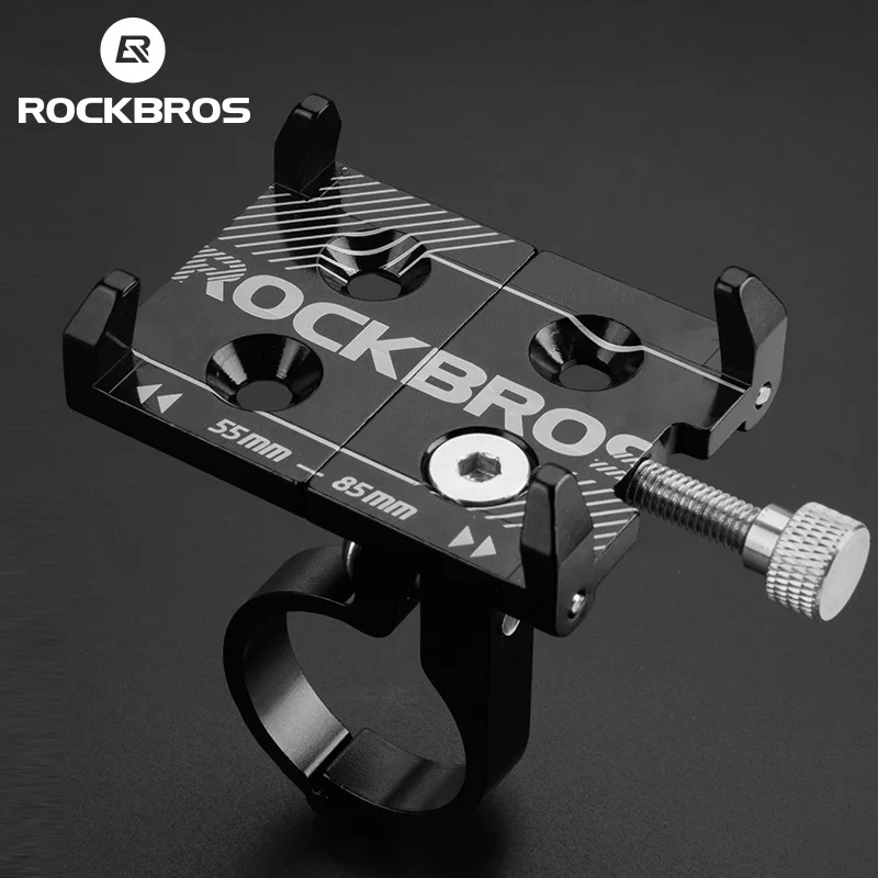Велосипедный кронштейн для телефона ROCKBROS, Регулируемый универсальный алюминиевый кронштейн на руль велосипеда для смартфона 3,5-6,2 дюймов - изображение