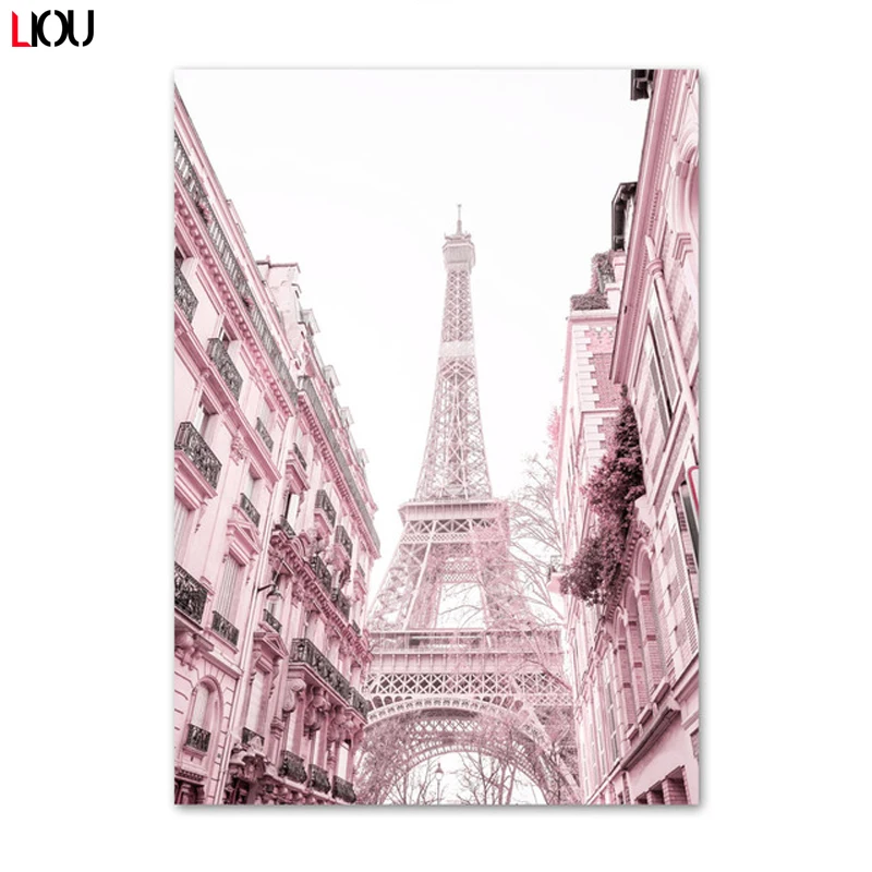 Французская башня Парижа парфюм красное вино цветок настенная Картина на холсте