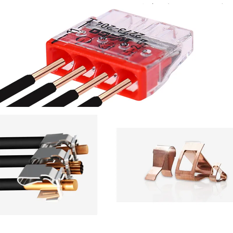 100 шт. 2273 204 mini pushfit компактные разъемы 4x2.5qmm клетка Зажим соединения Push wire разъем