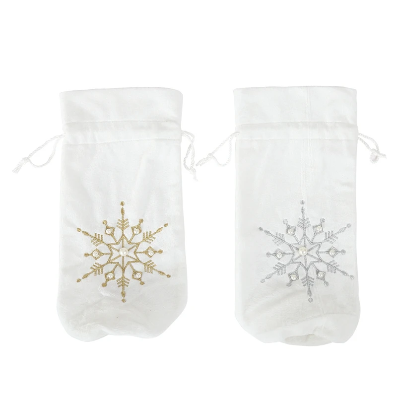 

Рождественская Снежинка, крышка для винной бутылки шампанского, сумка на шнурке, украшение для Рождества, свадьбы, дня рождения, путешестви...