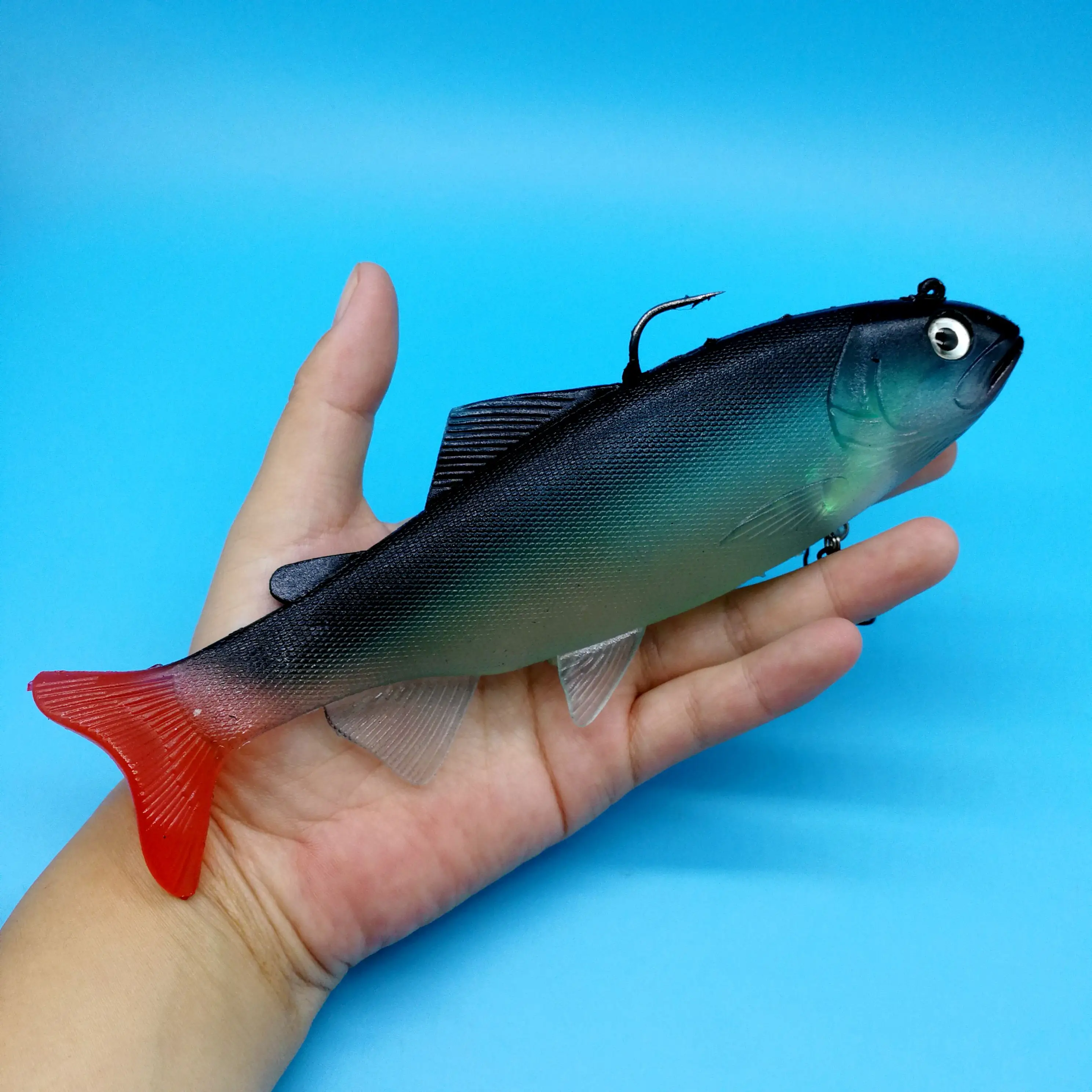 HOOFISH 20cm/130g BIG sea fishing lure 120g/200mm High quality artificial soft T Tail Artificial Bait tackle | Спорт и развлечения