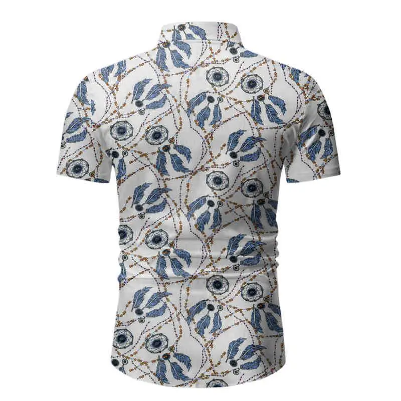 2020 Fashion Flower Men Shirt White yellow Print Shirts Hawaiian Slim Camisa Floral Masculina Summer Short Sleeve Tops | Мужская одежда