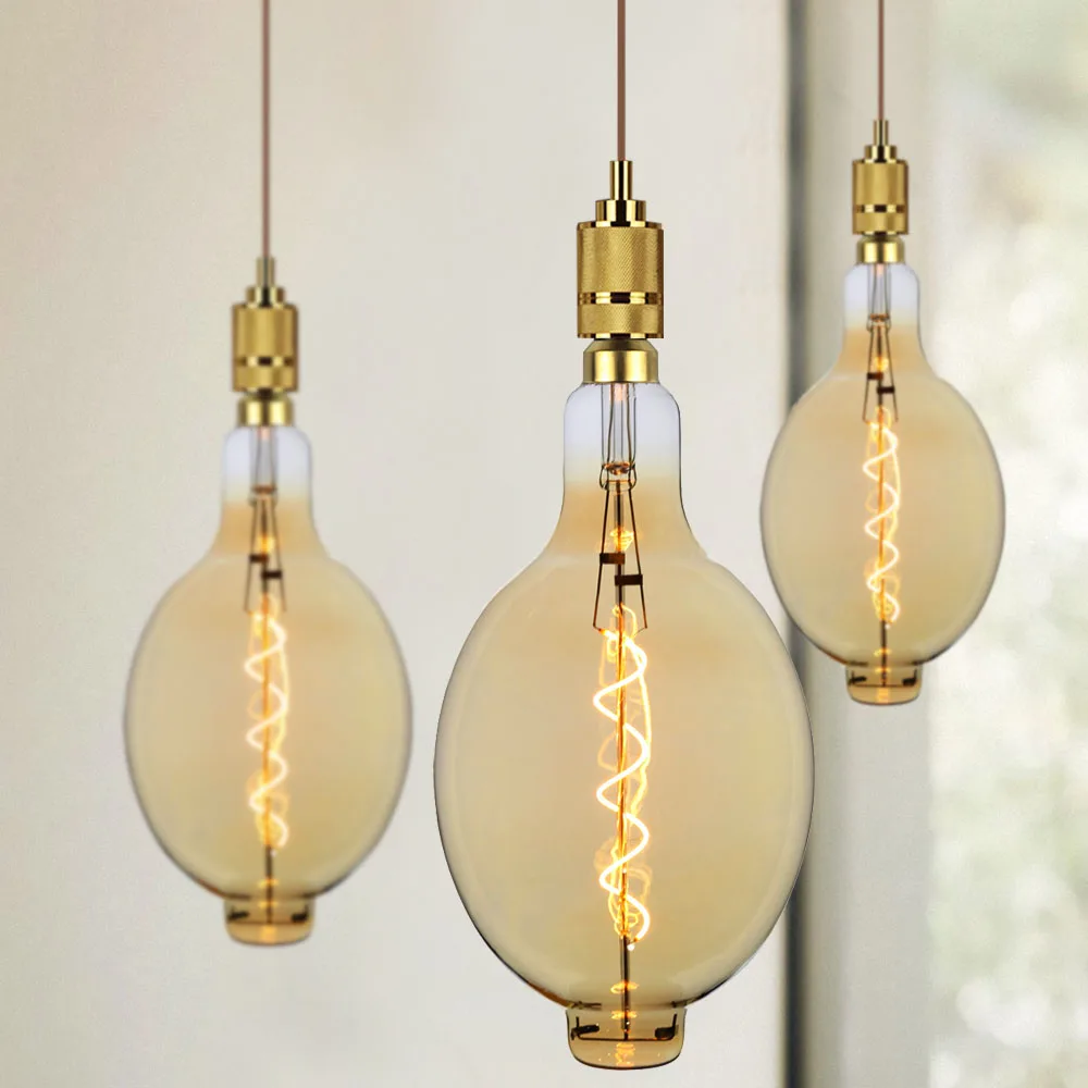 TIANFAN Edison ЛАМПЫ BT180 гигантская Светодиодная лампа винтажная спиральная нить 4 Вт