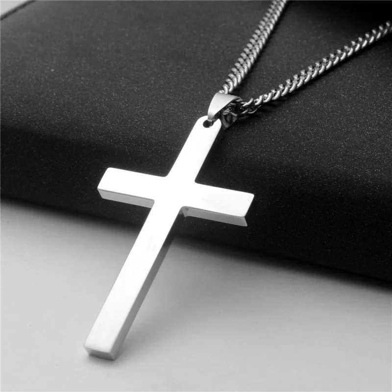 

Christian Simple Jewelry Men and Women Glossy Cross Pendant Necklace 2022 Trending Accessory Jewellery