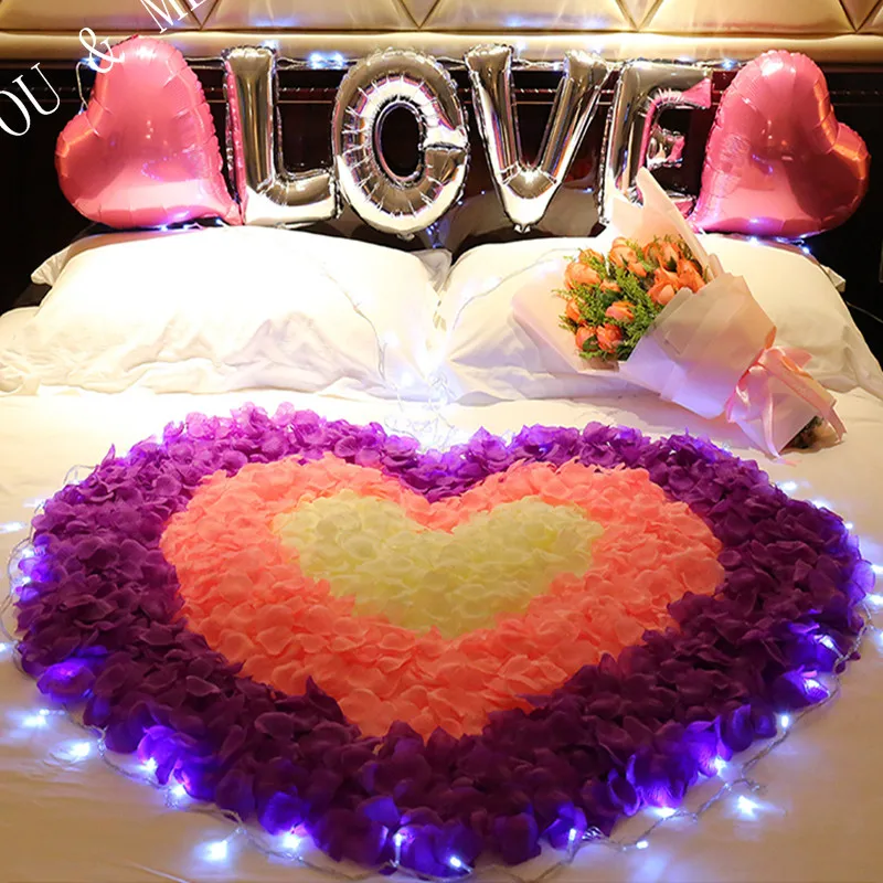 3000pcs 5*5cm Rose Petals Romantic Wedding Decoration Artificial Fake Flower Room Love Heart Bed 5z | Дом и сад