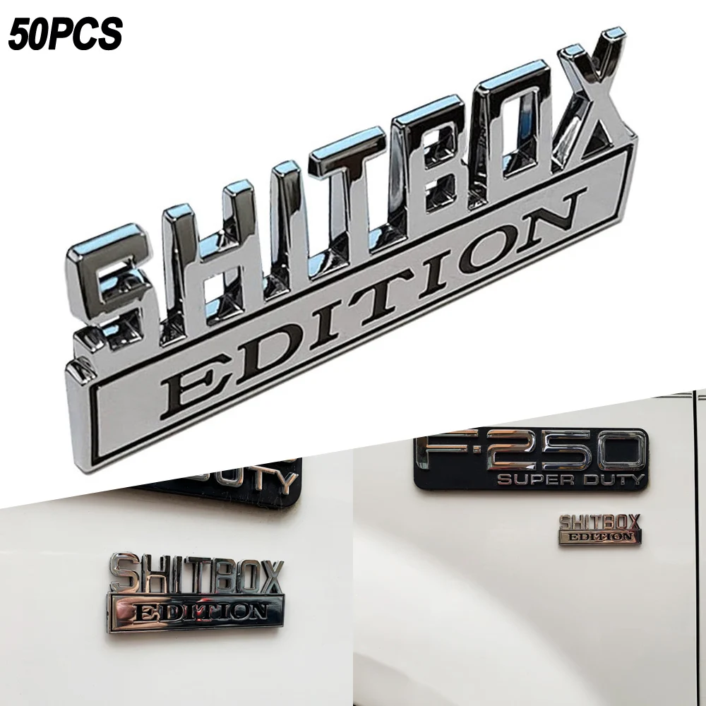 50 шт. Автомобильная наклейка SHITBOX эмблема EDITION хромированные матовые значки