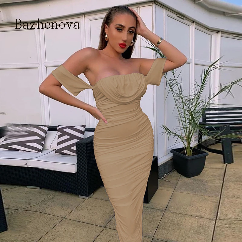 Платье женское приталенное Плиссированное без бретелек в офисном стиле|Женские