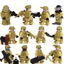 Mini Micro Military Flying Tigers and Seals Raid 12 Minifigure Weapons Doll Set Special Warfare Brigade Weapon Children Toy Gift