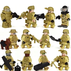 mini micro military flying tigers and seals raid 12 minifigure weapons doll set special warfare brigade weapon children toy gift free global shipping