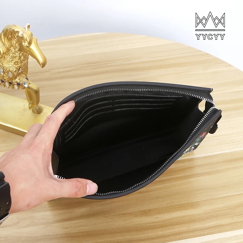 

European and American fashion men and women business briefcase handbags famous brand classic design leather clutch envelope bag