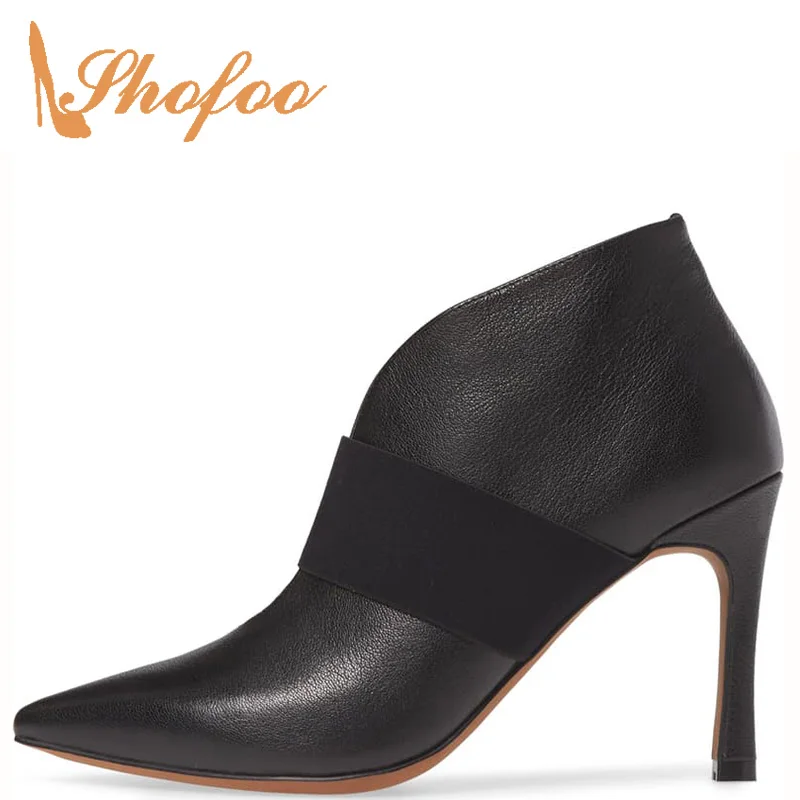 

Женские весенние ботинки с острым носком, на высоком тонком каблуке